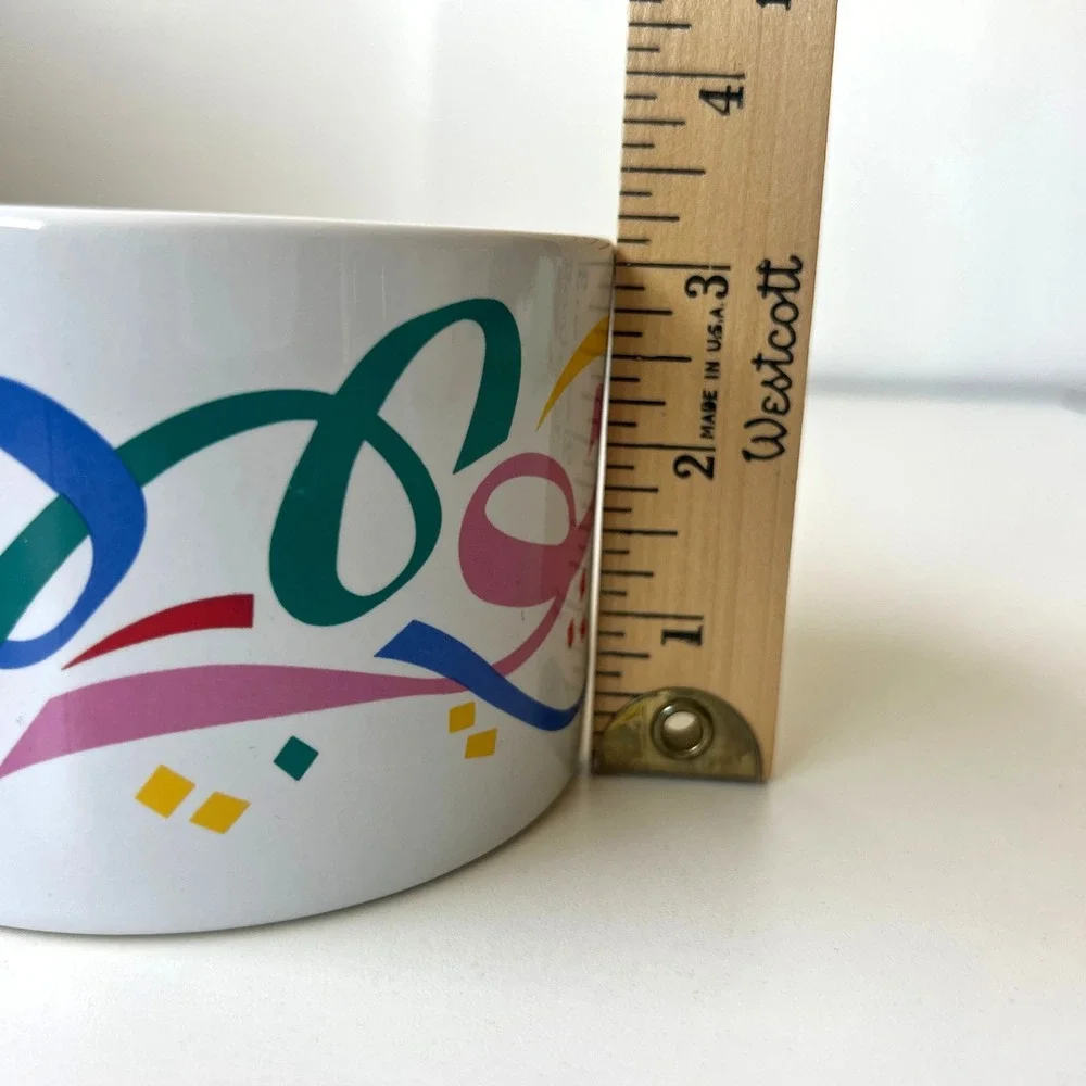 Vintage FTDA Confetti Ribbons Celebration Planter Pot Cachepot Taiwan